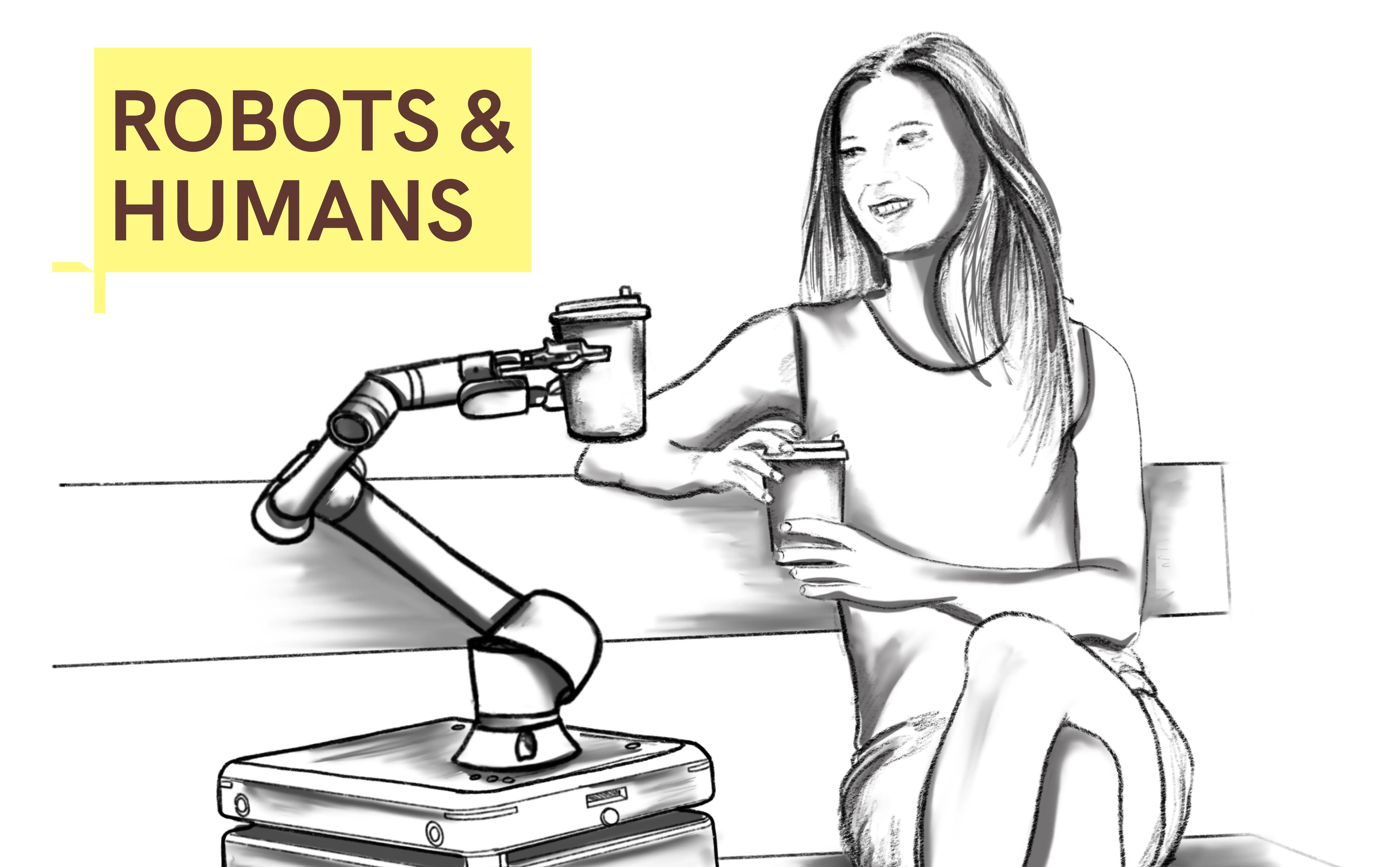 woman and robot