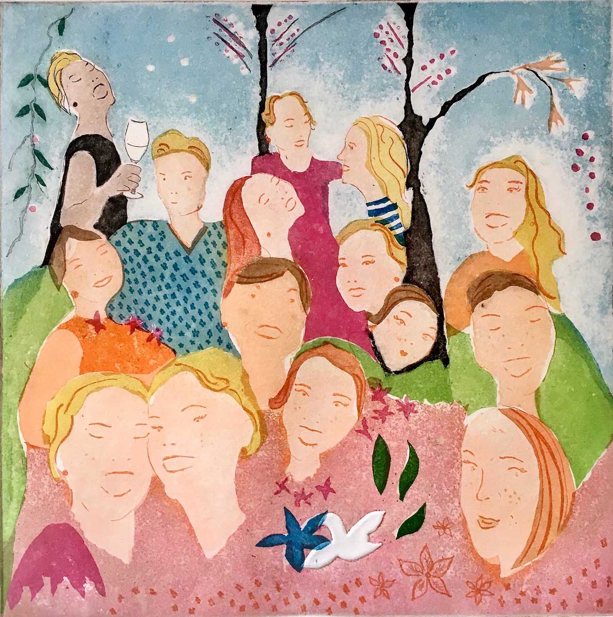 10 doble kunstkort med konvolutter - Life is a Party