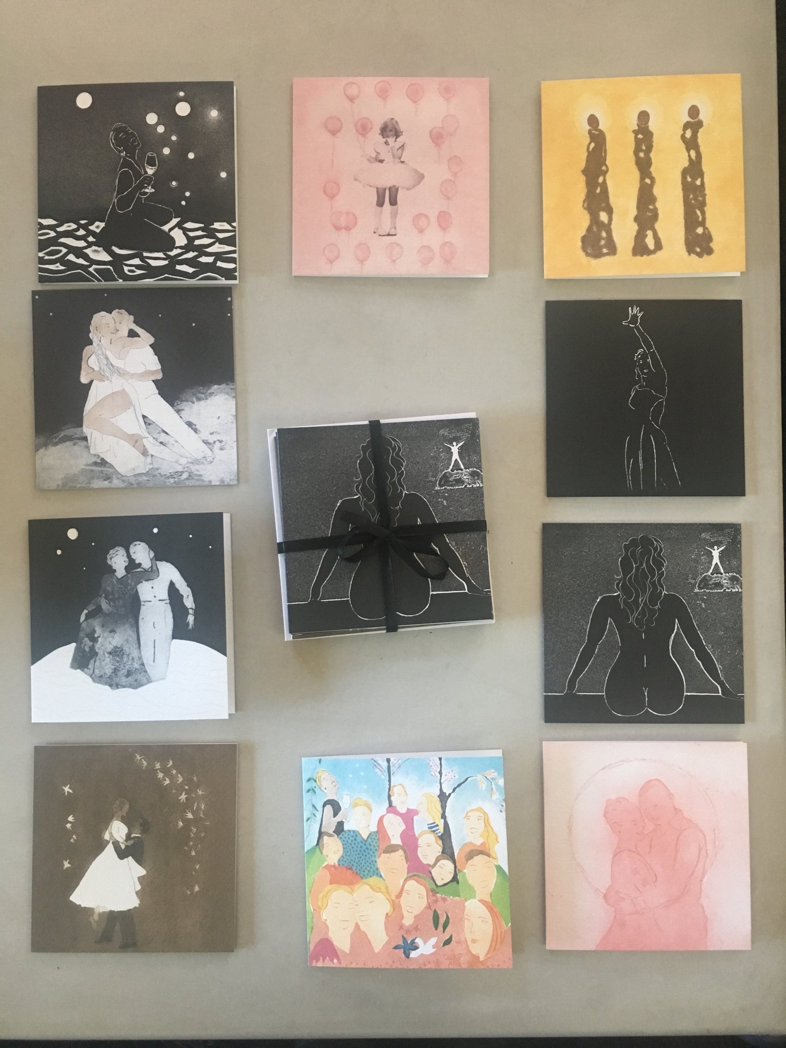 10 doble kunstkort med konvolutter - ulike motiver