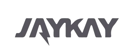 Jaykay company logo with stylized uppercase letters.