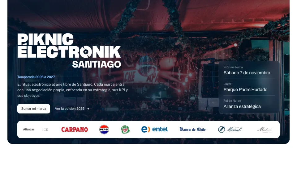 Plataforma de Piknic Electronik en nu-be.cl