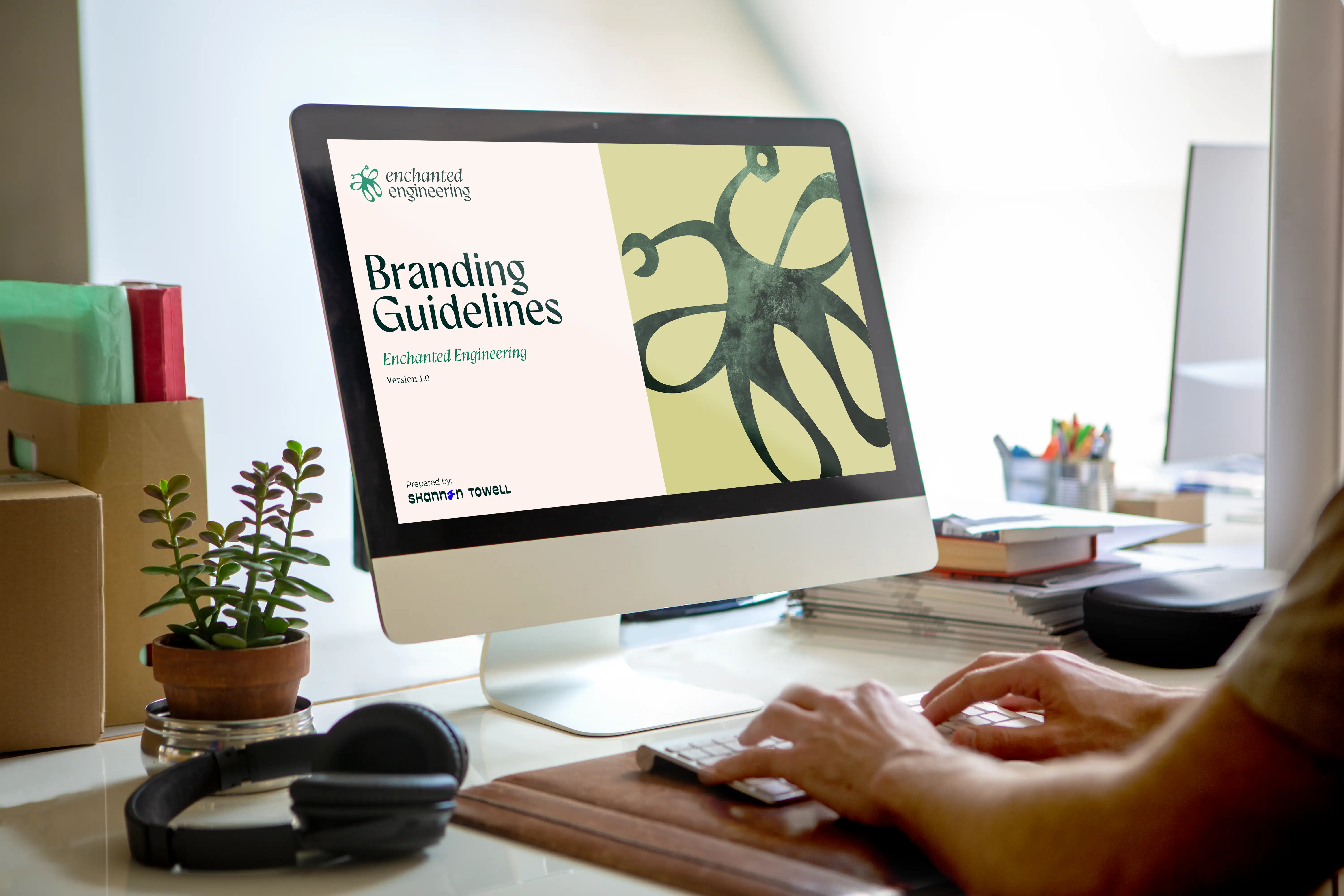 Person looking at the brand guidelines on the computer