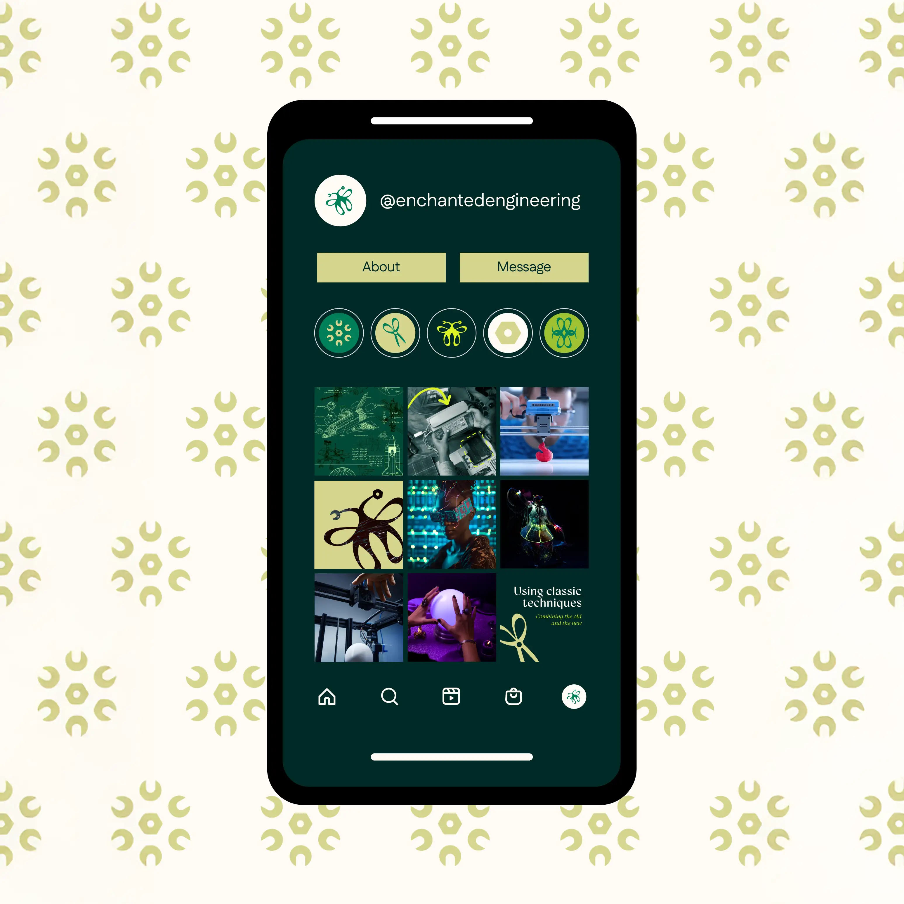 Instagram grid layout for Enchanted Engineering