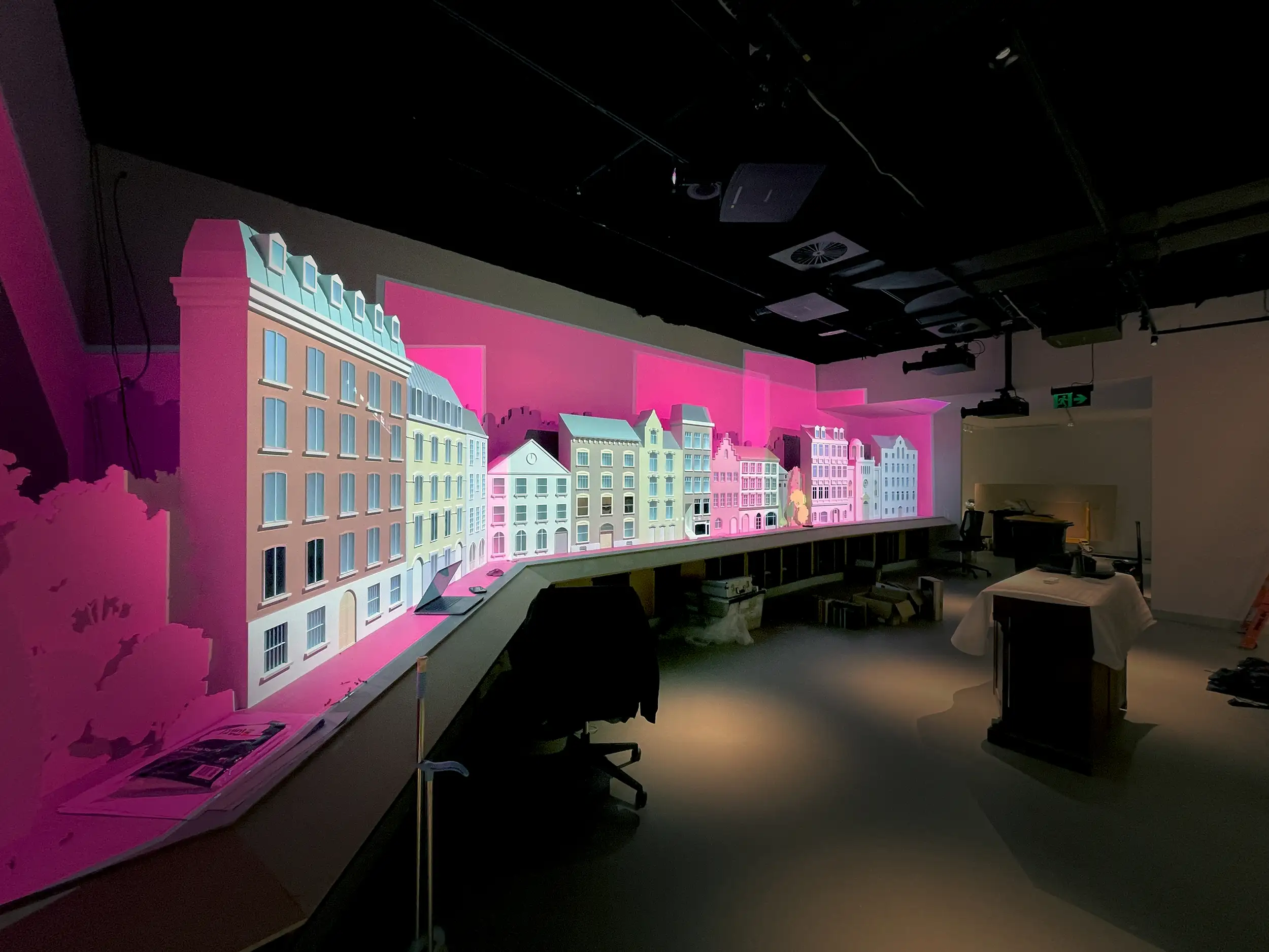 Image showing projection mapping alignment process progress