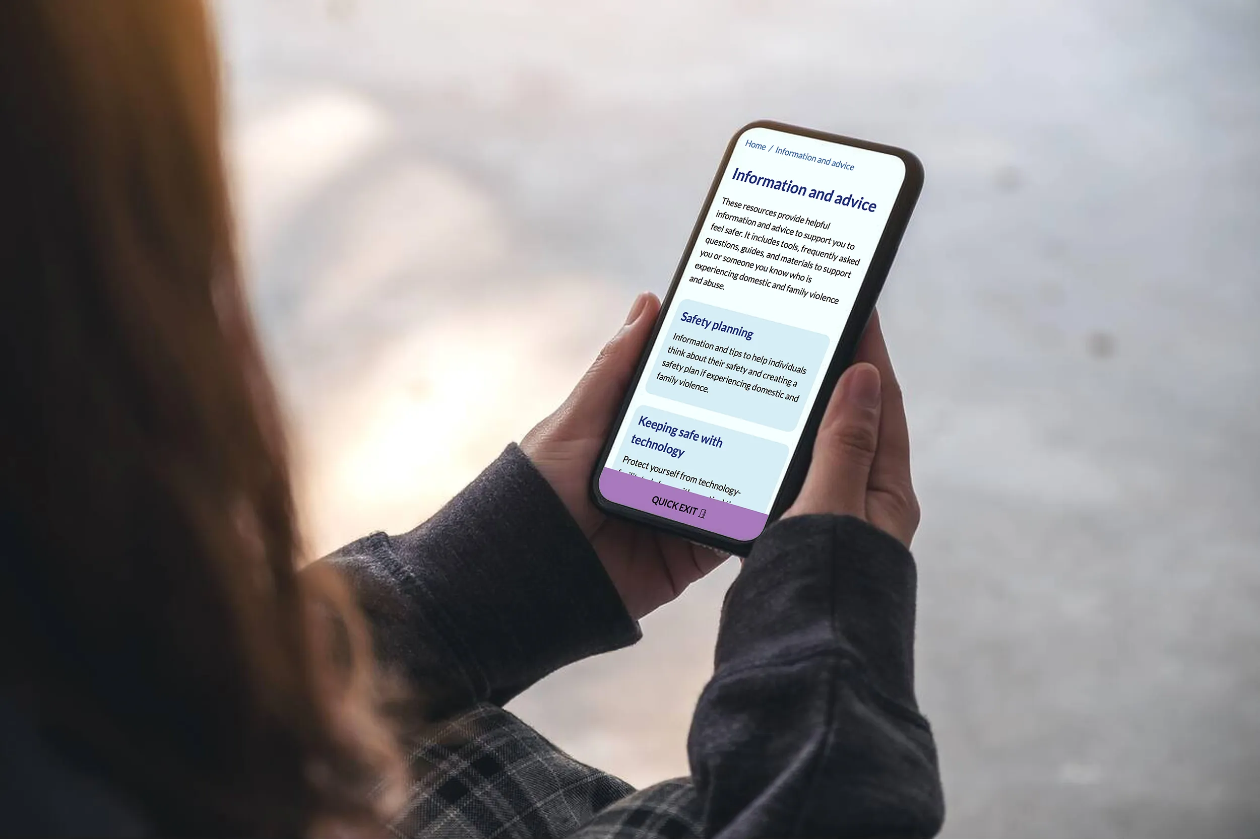 Person looking at information on the DVCS site