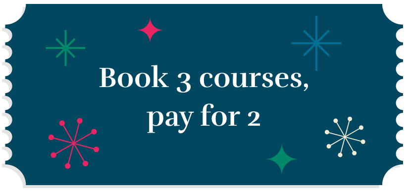 Book 3 courses, pay for 2