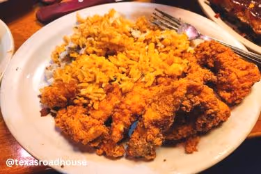Fried chicken critters with rice