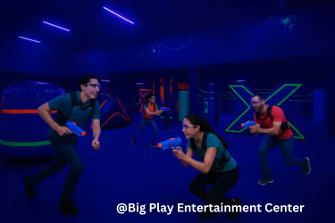 Big Play Entertainment Center - Family playing laser tag