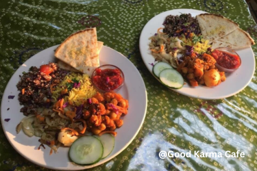 Plates at Good Karma Cafe