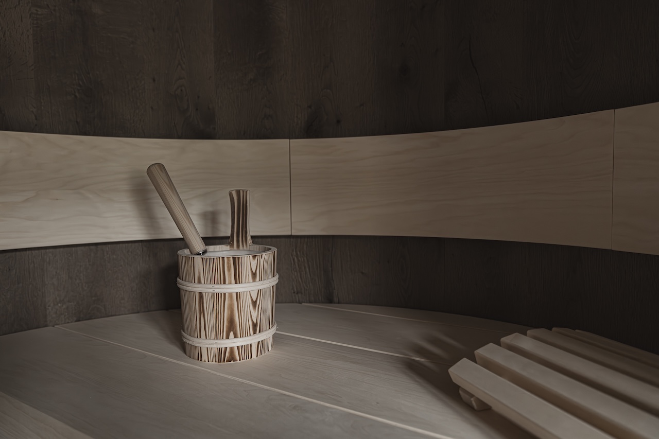 Zwei Suiten haben eine eigene Sauna, auf dem Rooftop ist eine Sauna für alle Suiten