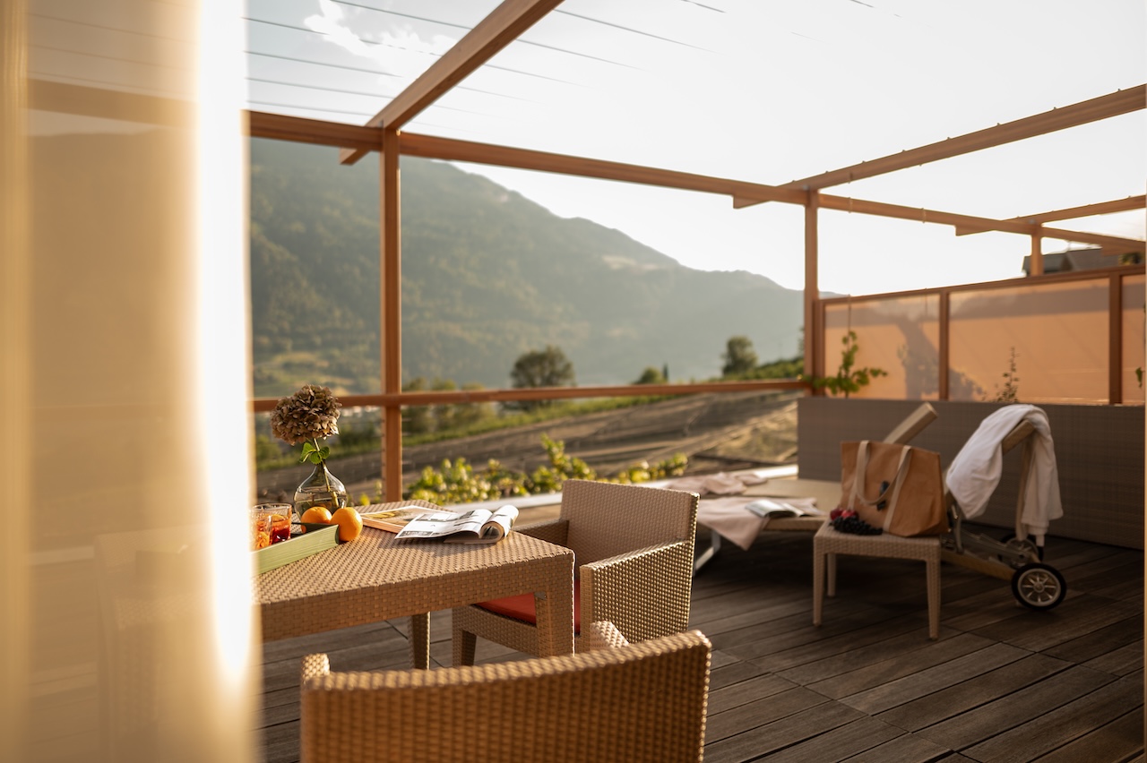 Alle Suiten und auch die beiden Penthouses der Pergola Residence verfügen über einen großzügigen Außenbereich © Patrick Schwienbacher