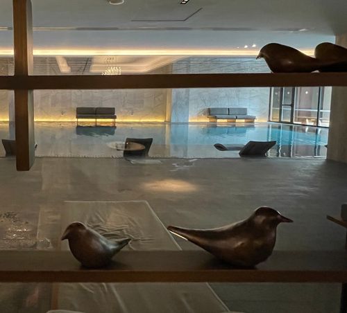 oder die Bronzevögel im Spa-Bereich