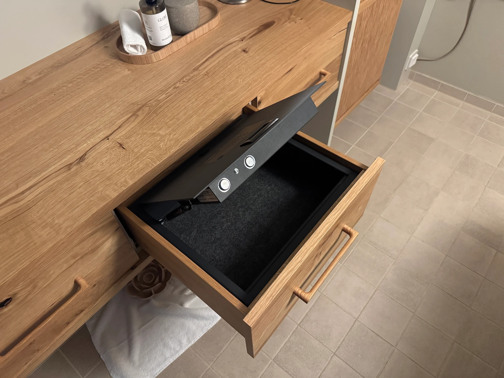 Lieblingsteil: Safe in der Schublade