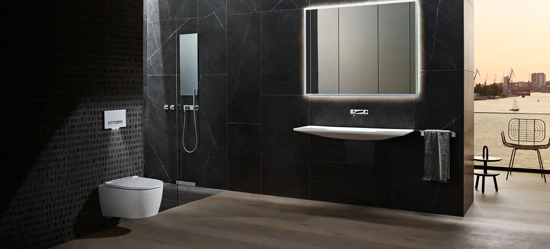 Badezimmer mit Produkten von Geberit