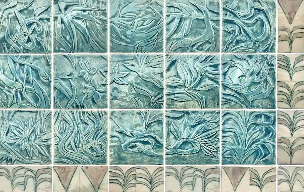 Kleine blauen Fliesen