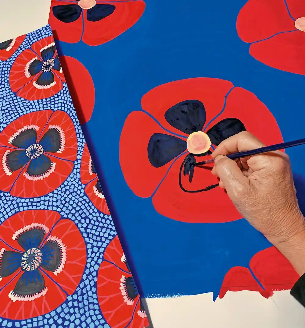 Textilmalerei von Fischbacher