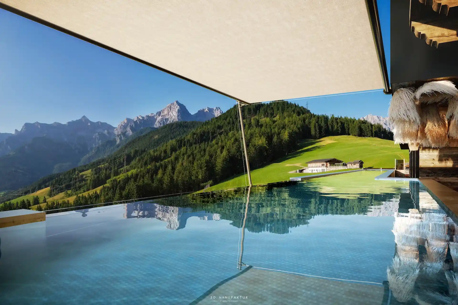 Der neue Infinity-Pool der Jufenalm © 3D Manufaktur