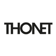 Thonet Möbel Logo des Labels mit schwarzer Schrift auf weißem Hintergrund