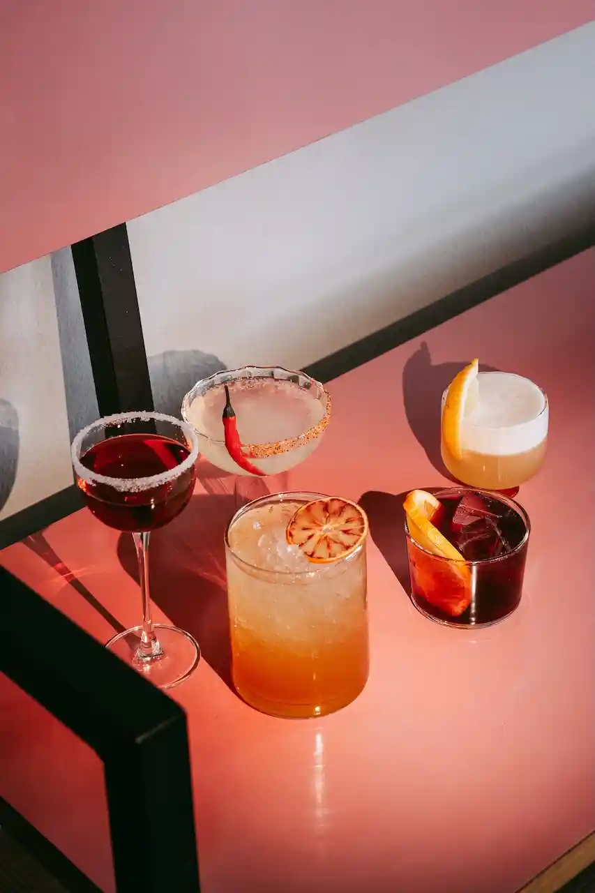 5 verschiedene Cocktails aus der Seebichl-Bar: 