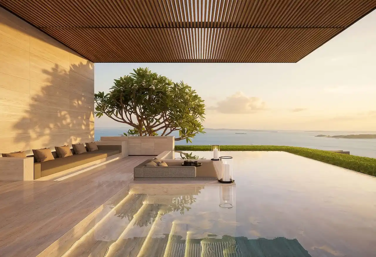 Aman Summit Residences: Pool auf dem Dach vom höchsten Turm Singapurs