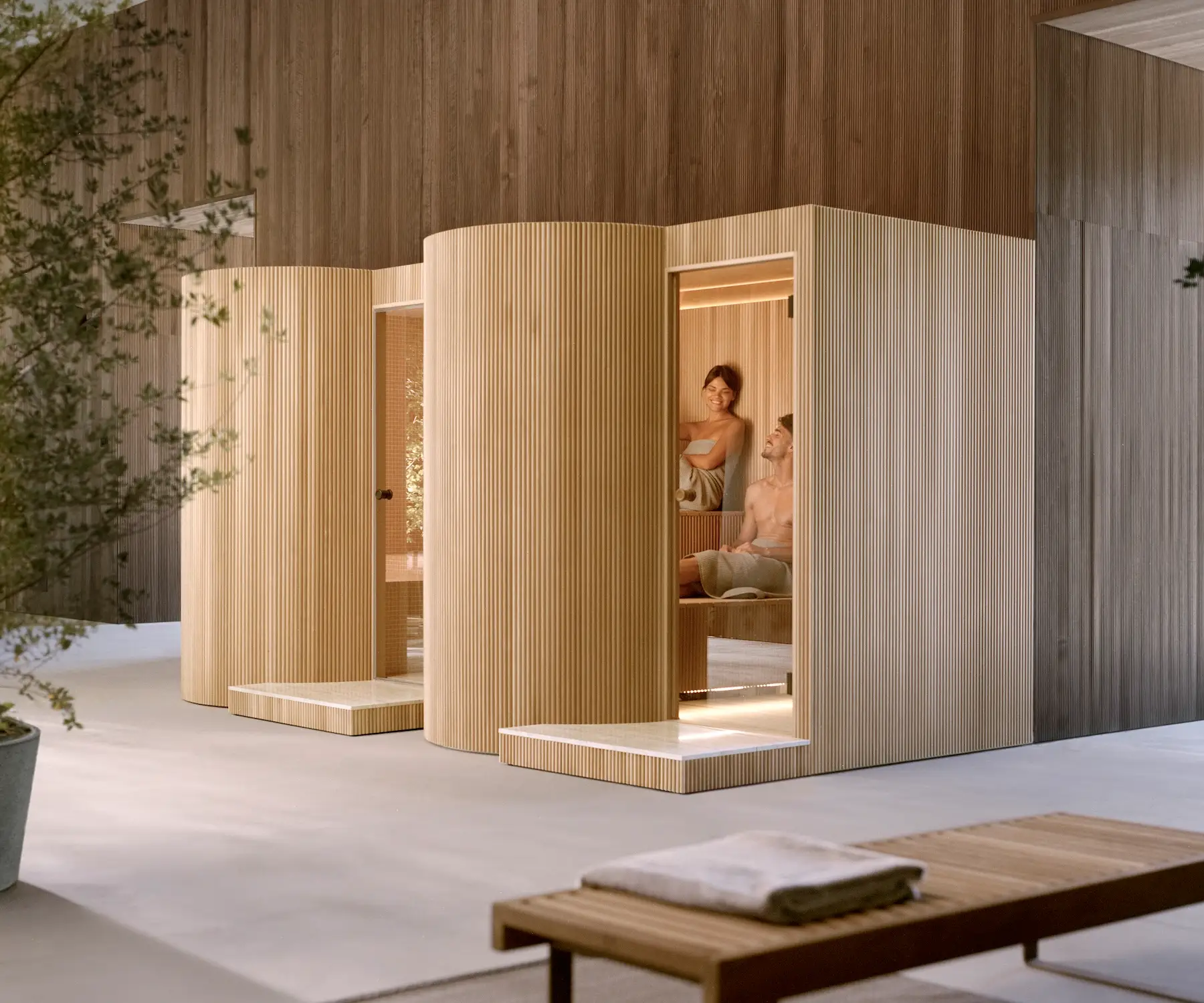 Baluar von Patricia Urquiola: Modulares Sauna- und Hammam-System 