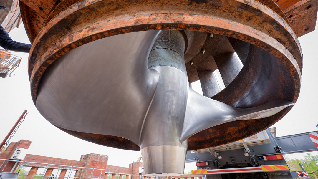 Natel FishSafe™ turbine runner being installed as a retrofit.
