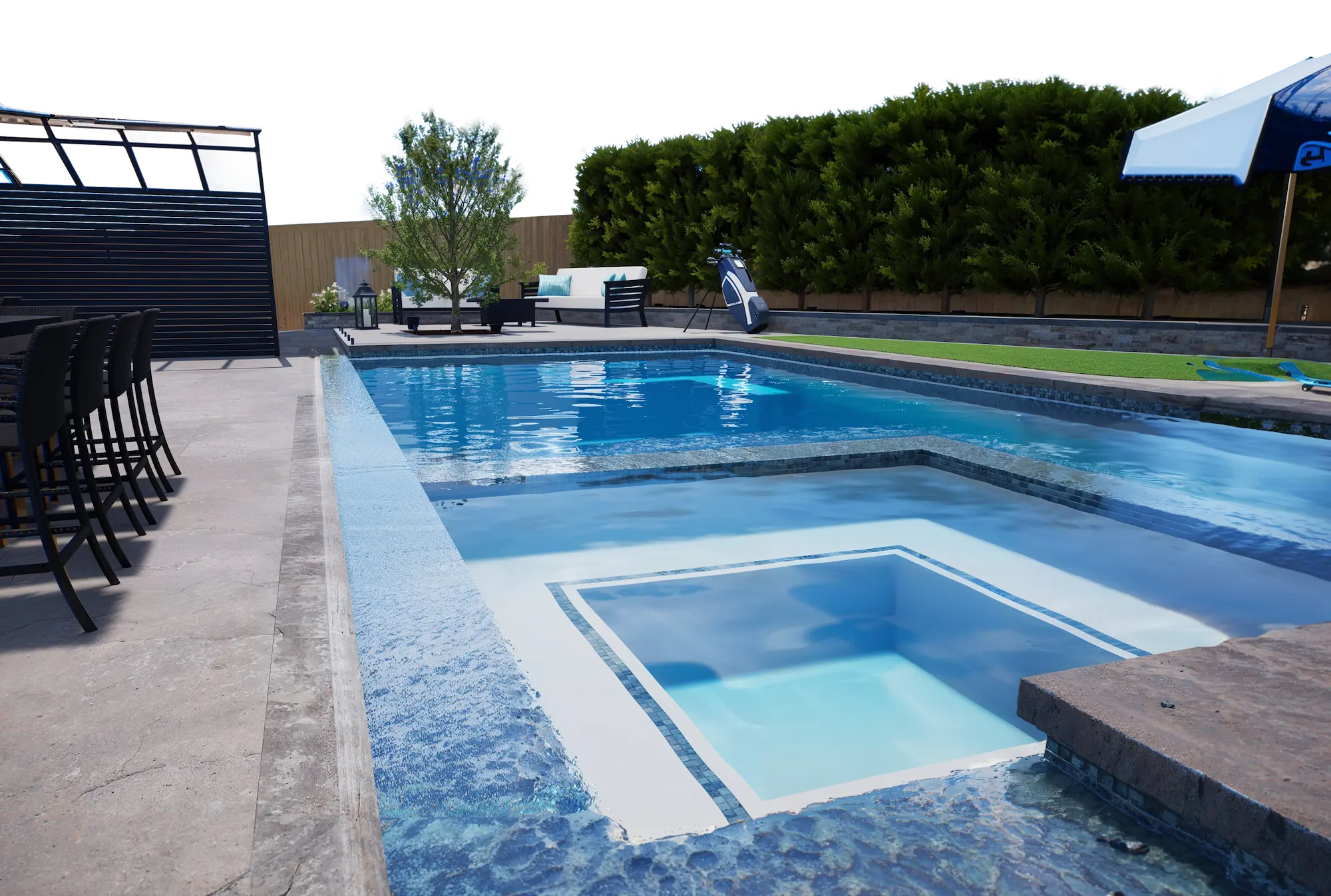 image of a concrete pool installed in a house by