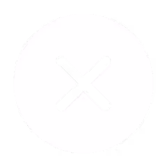 A white circle with a black x on it.