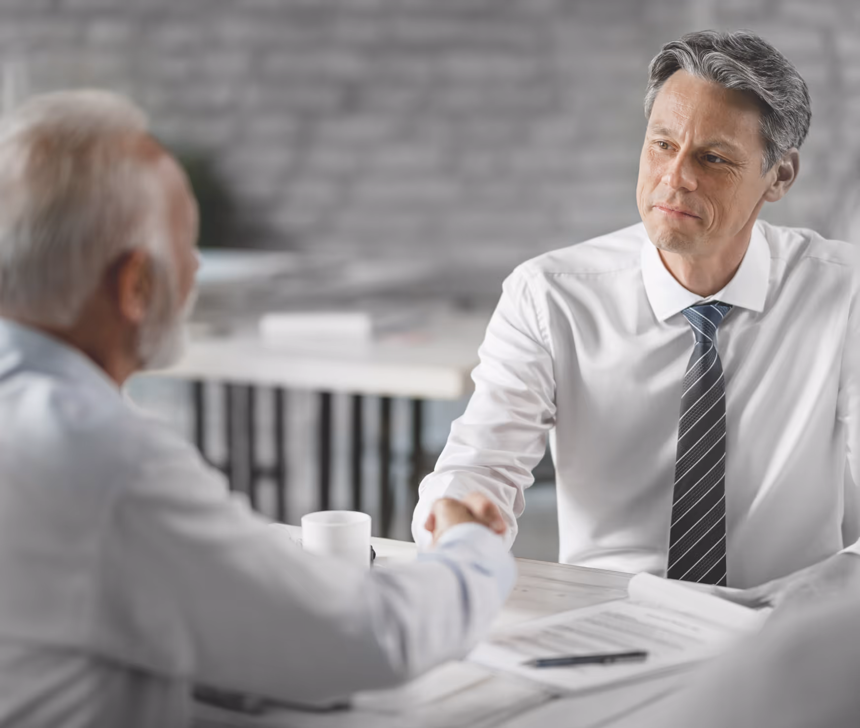 Two men discussing