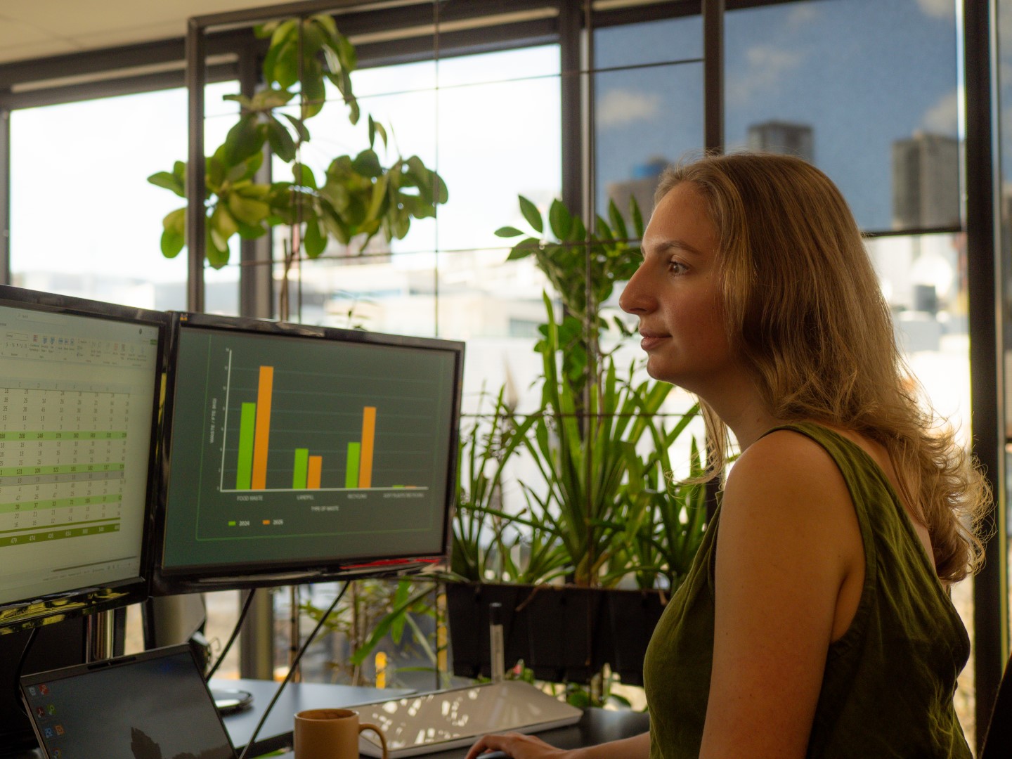 Presentation and reporting on emissions being reduced by our sustainability consultant