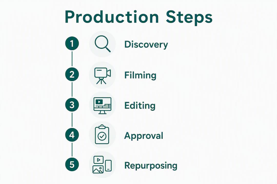 Infographic illustrating employer brand video steps