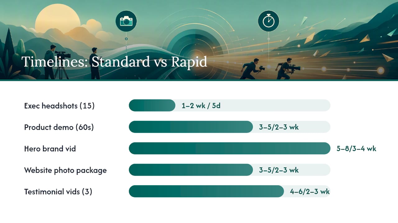 Timeline comparison of standard vs rapid production delivery
