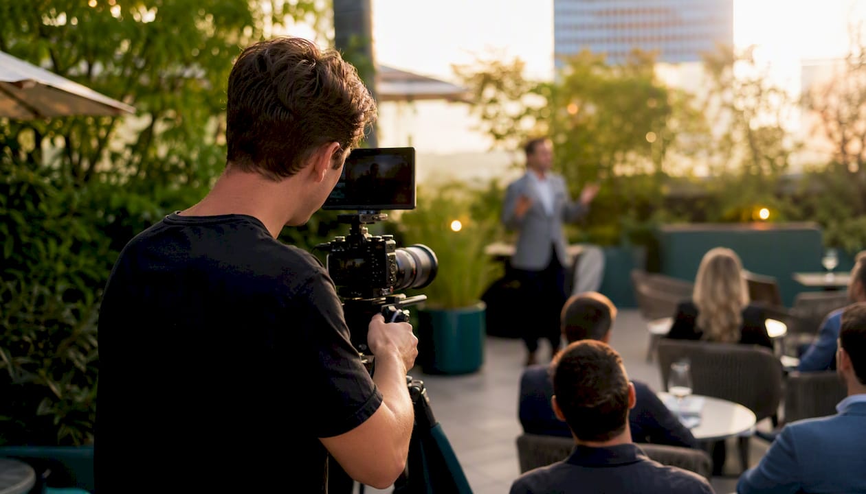 Videographer filming event session