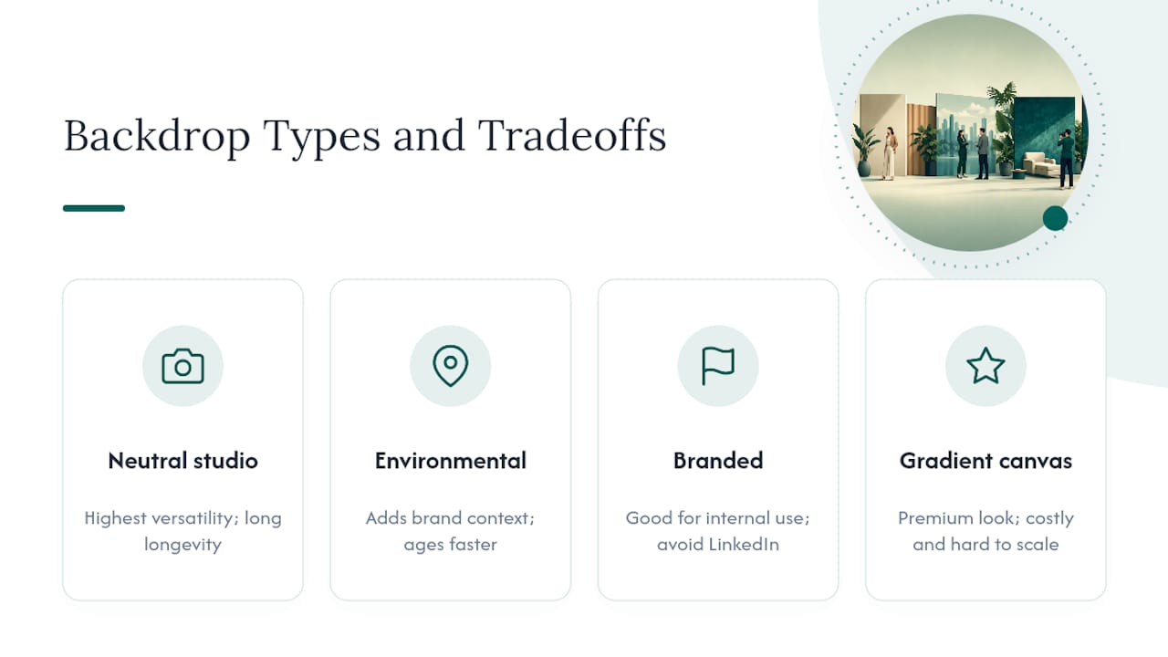 Comparison diagram of office backdrop categories