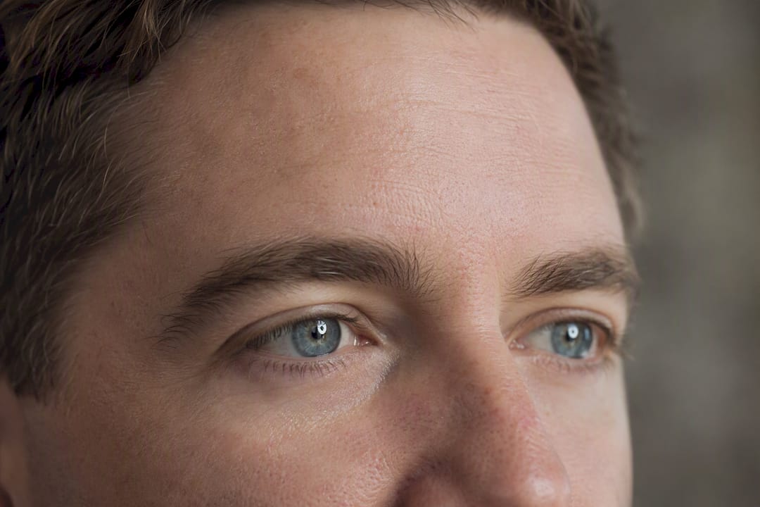 Close-up of catchlight in subject's eyes