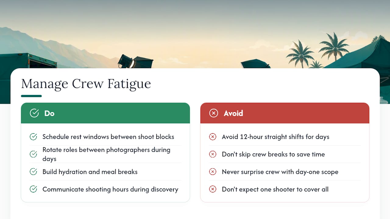 Managing Crew Fatigue on Extended Shoots — overview diagram