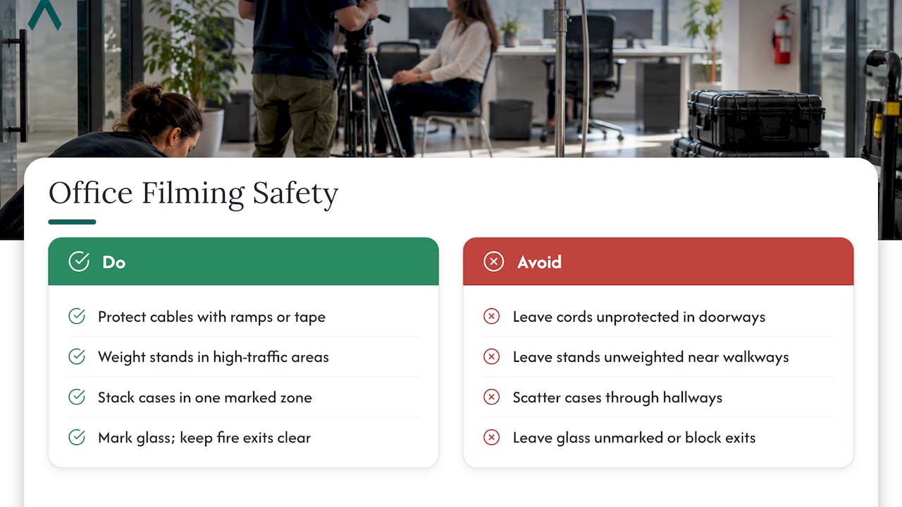 Five practical office video shoot safety controls