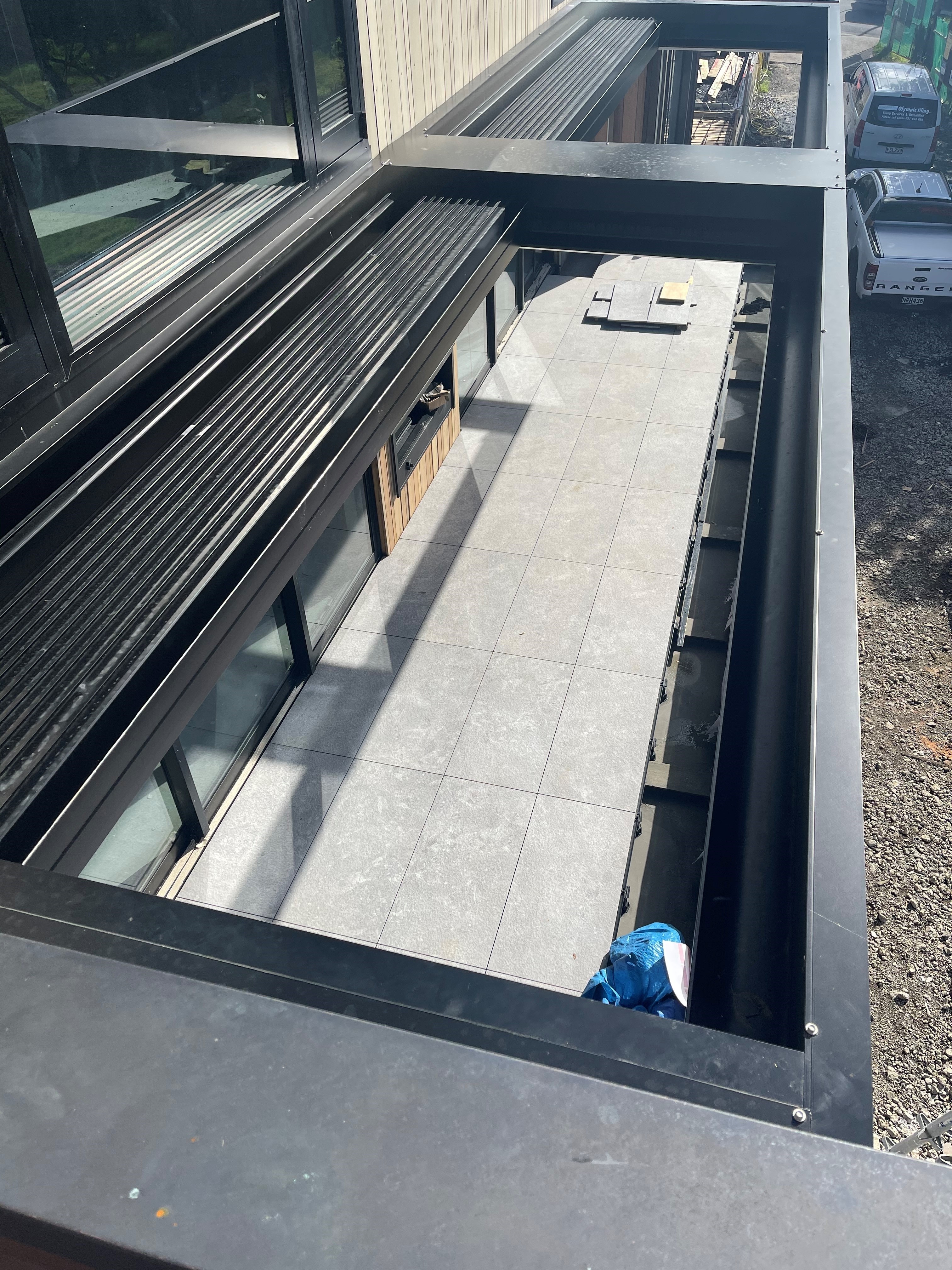 Pedestal Tile Decking & Floating Aluminium Frame Systems using 1200/600 large tiles