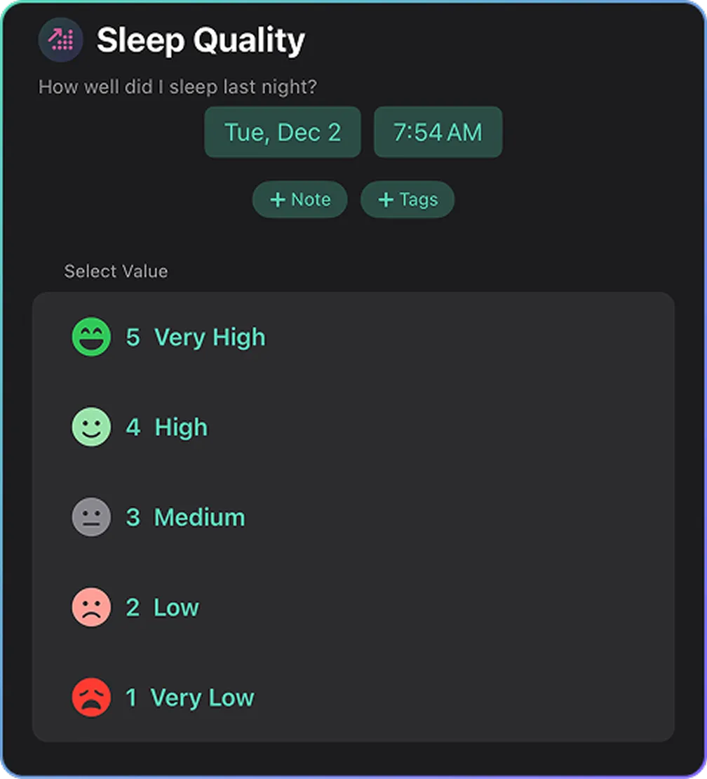 Record sleep quality