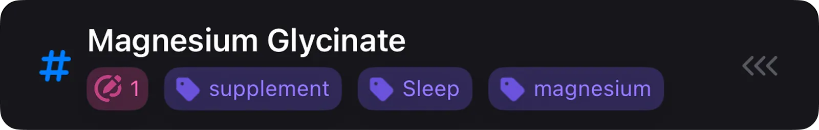Record magnesium glycinate data track