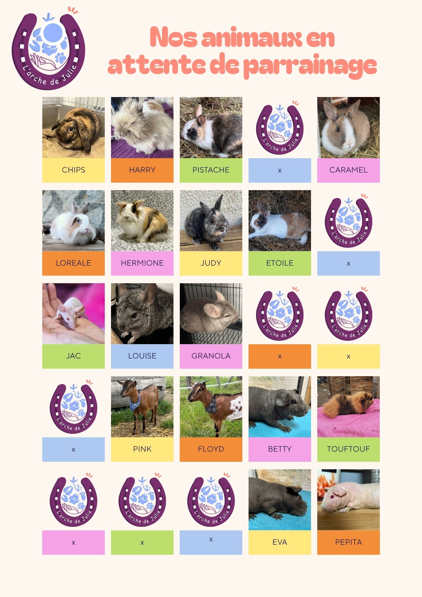 Nos animaux en attente de parrainage