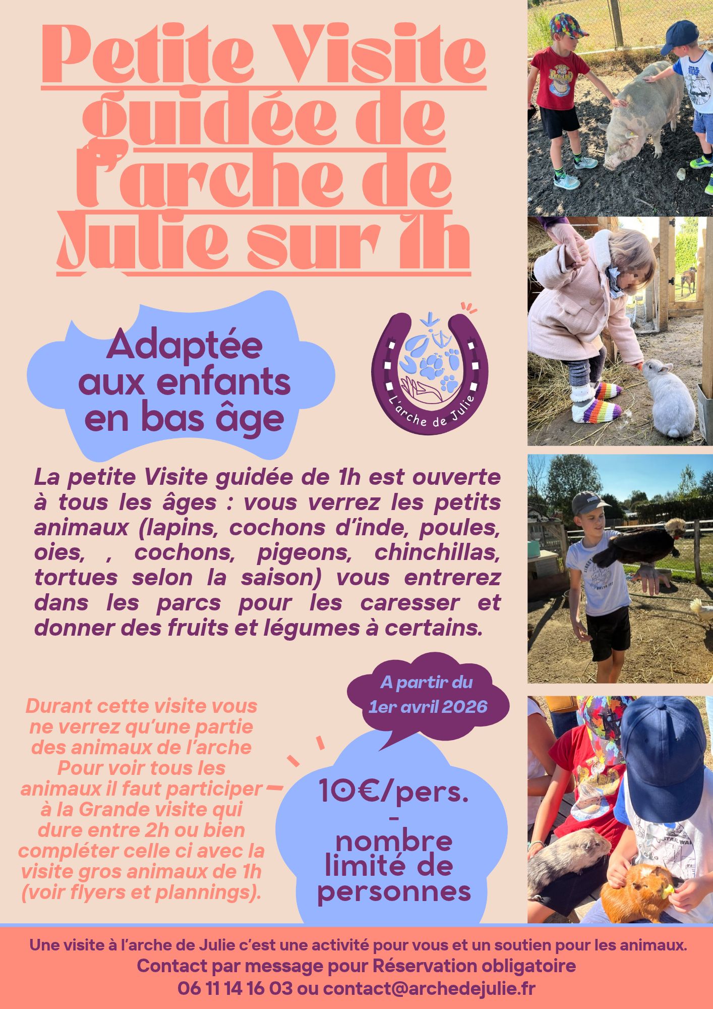 Petite visite guidée de l'arche de Julie sur 1h à partir du 1er avril 2026