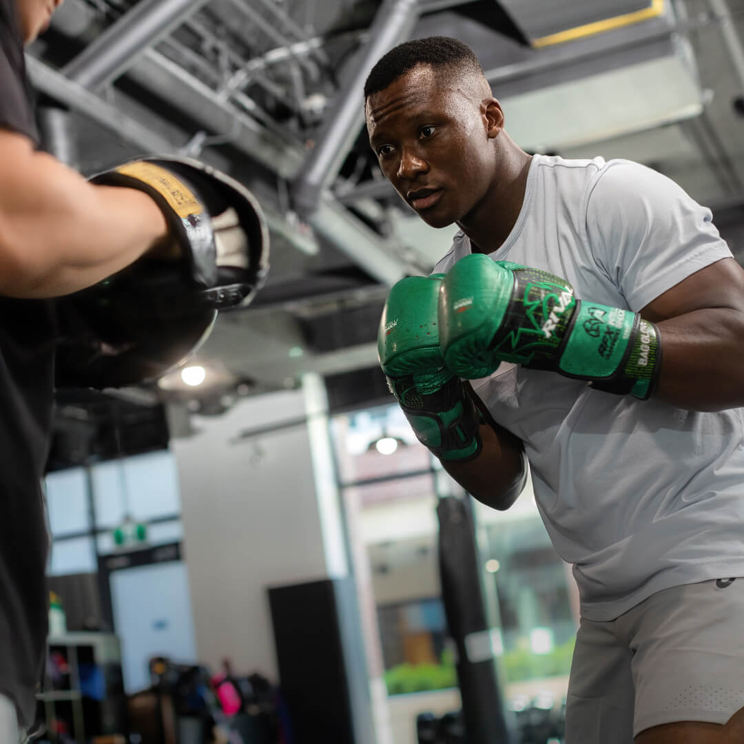 boxer defending with a high guard