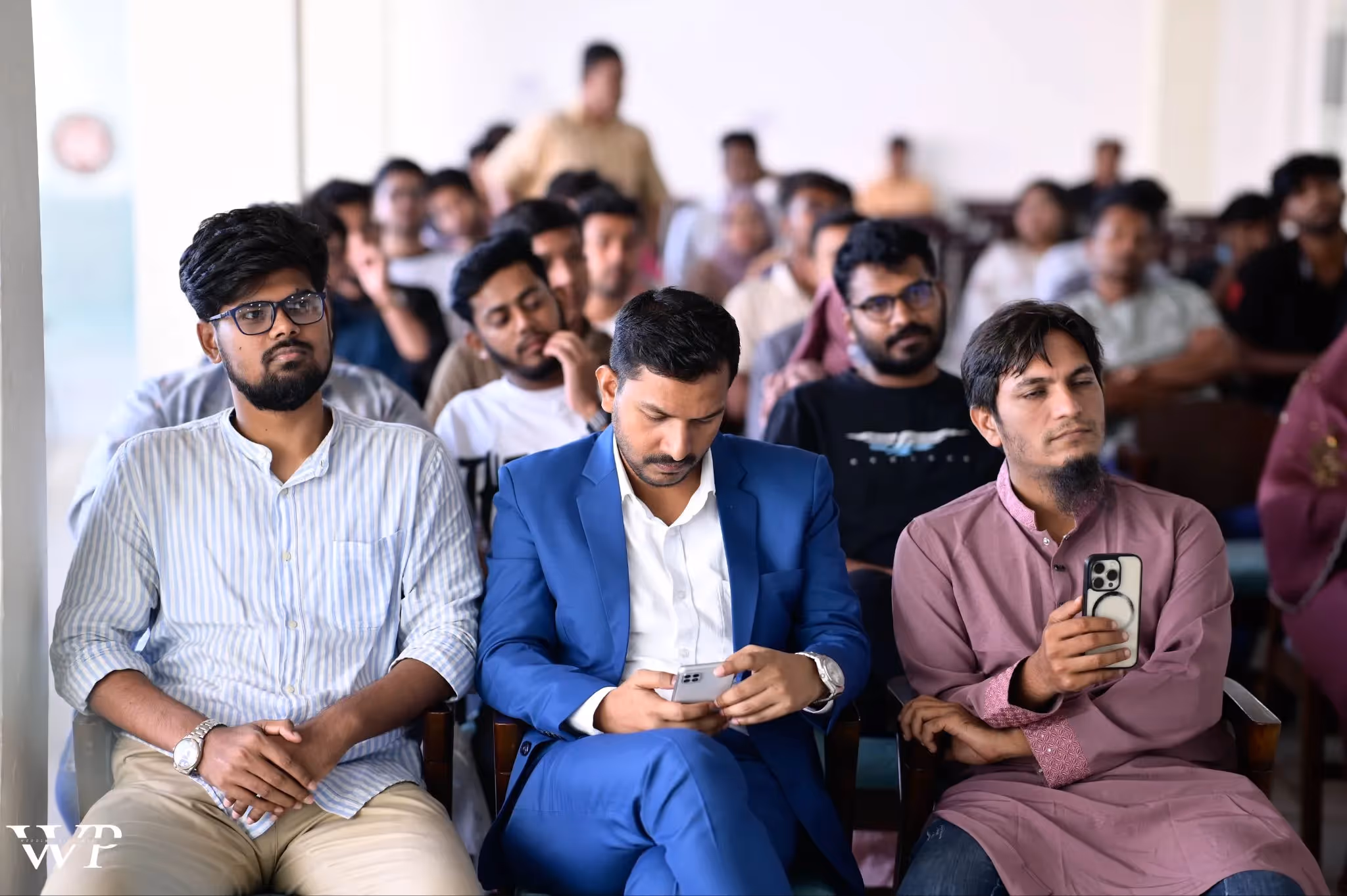 Attendees at GearCon Comilla 2025 listening to expert speakers during a Print-on-Demand session.