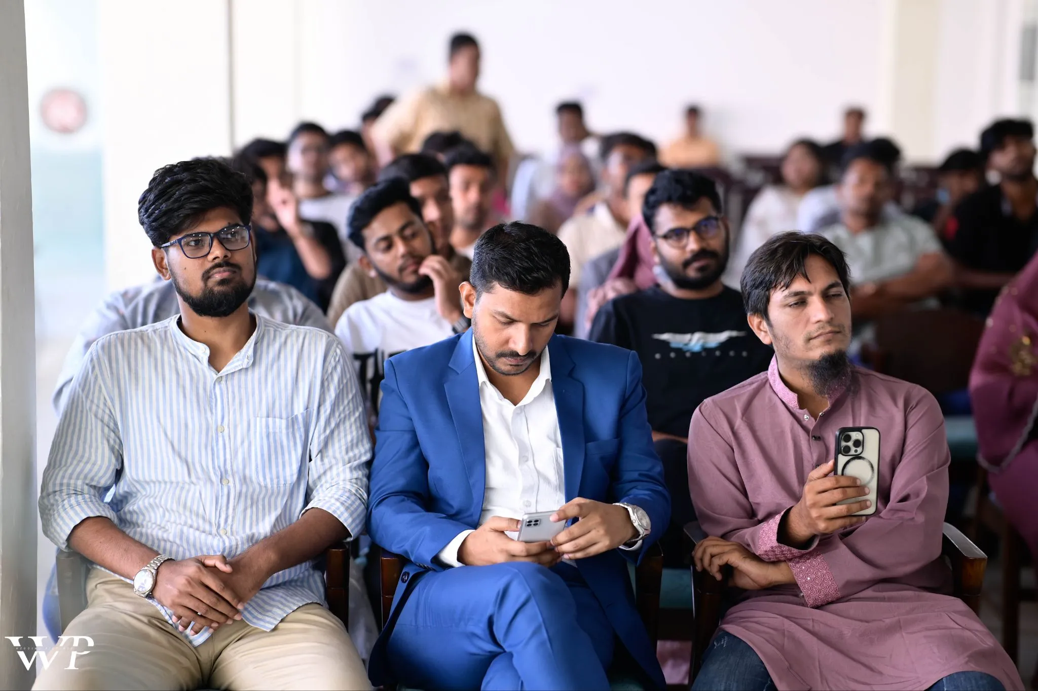 Attendees at GearCon Comilla 2025 listening to expert speakers during a Print-on-Demand session.