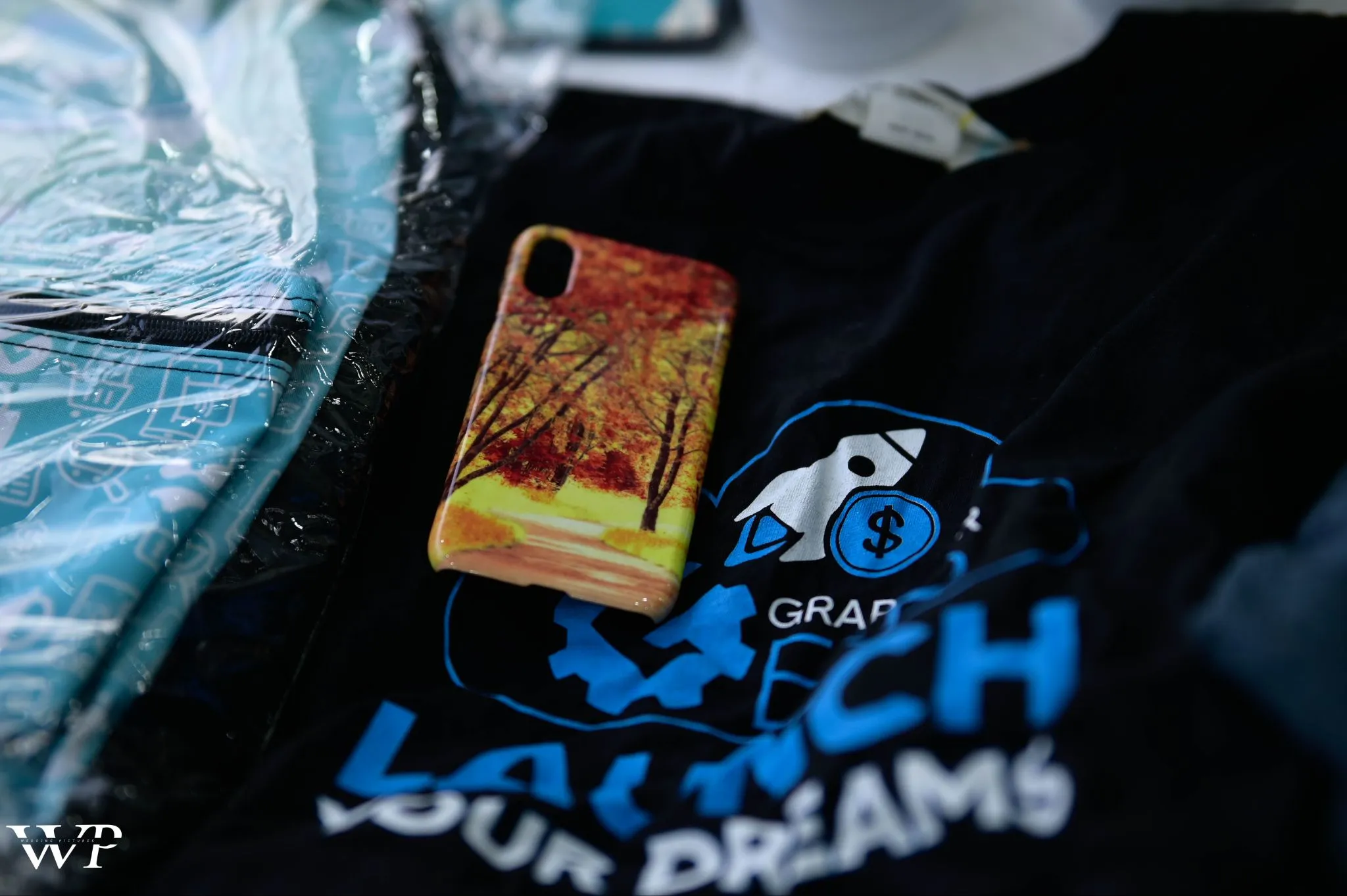 GearLaunch merchandise displayed at GearCon Comilla 2025, including custom Print-on-Demand products.