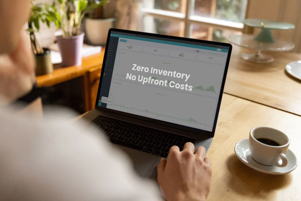 GearLaunch seller dashboard showing zero inventory and no upfront costs benefits