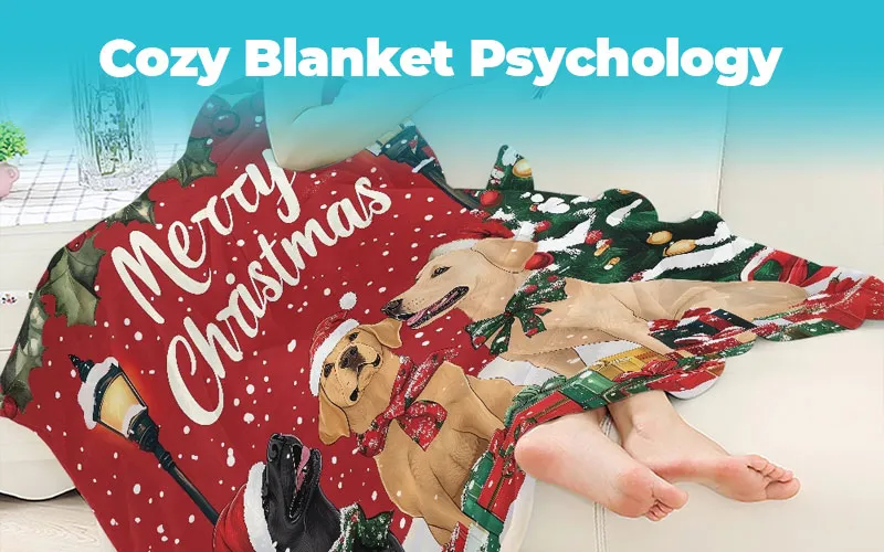 A warm, inviting scene demonstrating cozy blanket psychology in an eCommerce context.