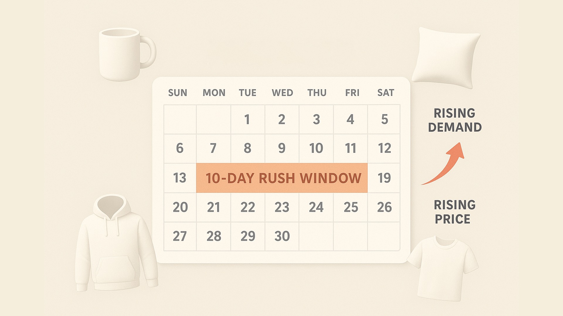 February calendar showing last-minute demand surge for Valentine’s products