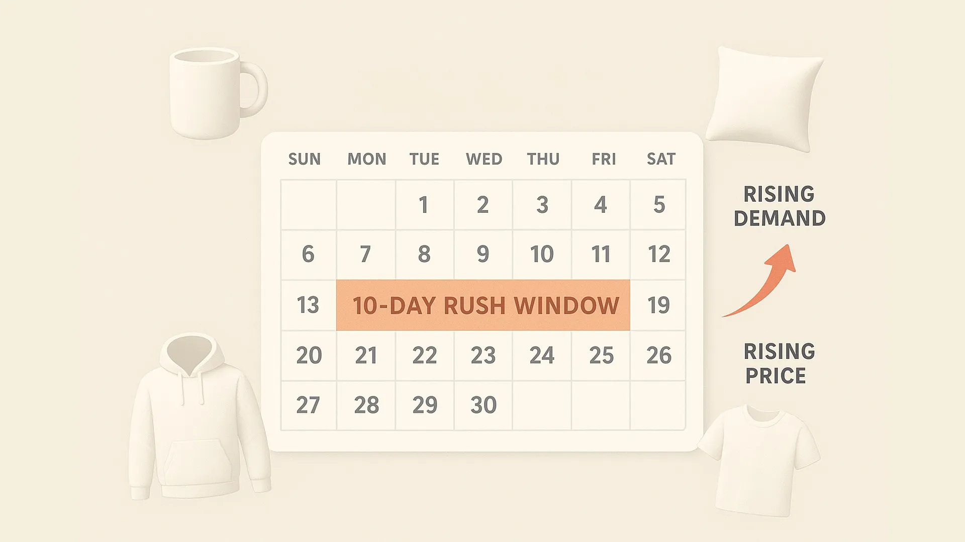 February calendar showing last-minute demand surge for Valentine’s products